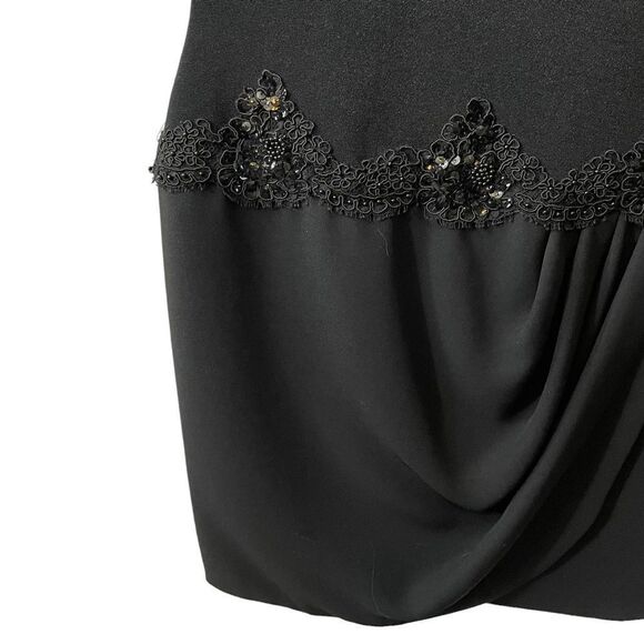 Chris Cole Vintage Black Embellished Evening Cocktail Dress Size 10 - Picture 6 of 10